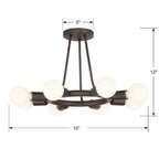 Crystorama 9043-CZ Charcoal Bronze Dakota 8 Light Charcoal Bronze Ceiling Mount Image 2