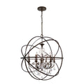 Crystorama 9219-EB-CL-MWP English Bronze Solaris 6 Light Crystal English Bronze Sphere Chandelier Image 1
