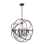 Crystorama 9219-EB-CL-MWP English Bronze Solaris 6 Light Crystal English Bronze Sphere Chandelier Image 1