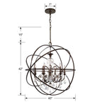Crystorama Solaris 6 Light Crystal English Bronze Sphere Chandelier