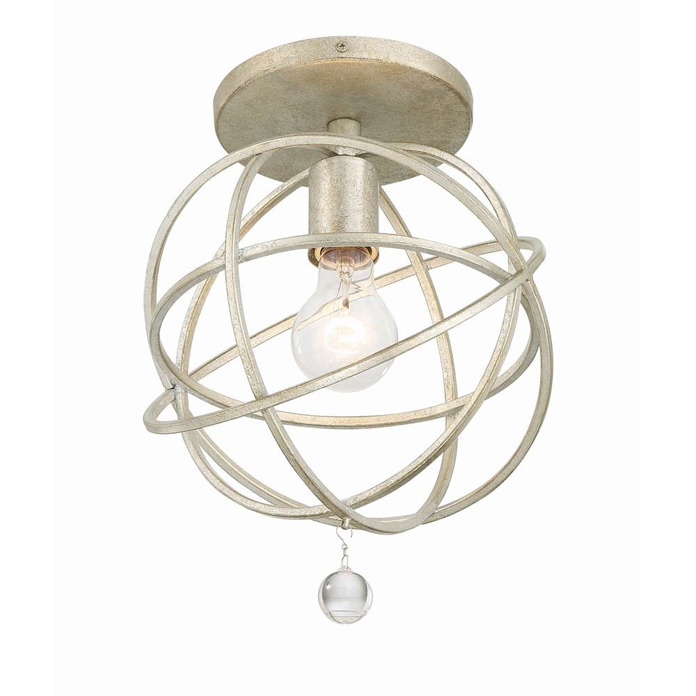 Crystorama Solaris 1 Light Olde Silver Ceiling Mount