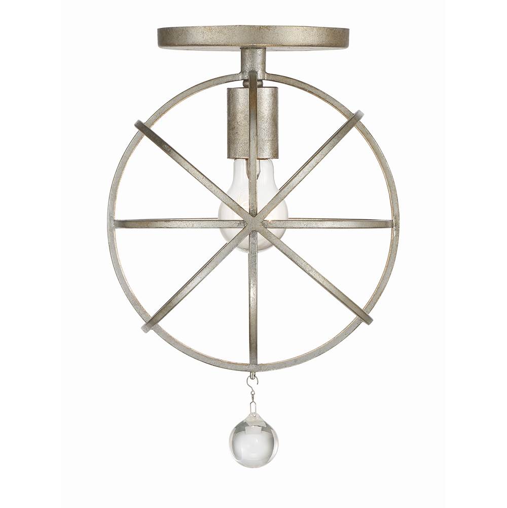 Crystorama 9220-OS_CEILING Olde Silver Solaris 1 Light Olde Silver Ceiling Mount Image 3