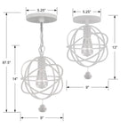 Crystorama Solaris 1 Light Olde Silver Ceiling Mount
