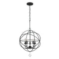 Crystorama 9224-BK Black Solaris 5 Light Black Mini Chandelier Image 1