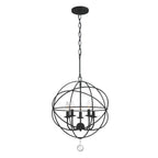 Crystorama 9224-BK Black Solaris 5 Light Black Mini Chandelier Image 1