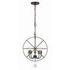 Crystorama Solaris 5 Light Black Mini Chandelier