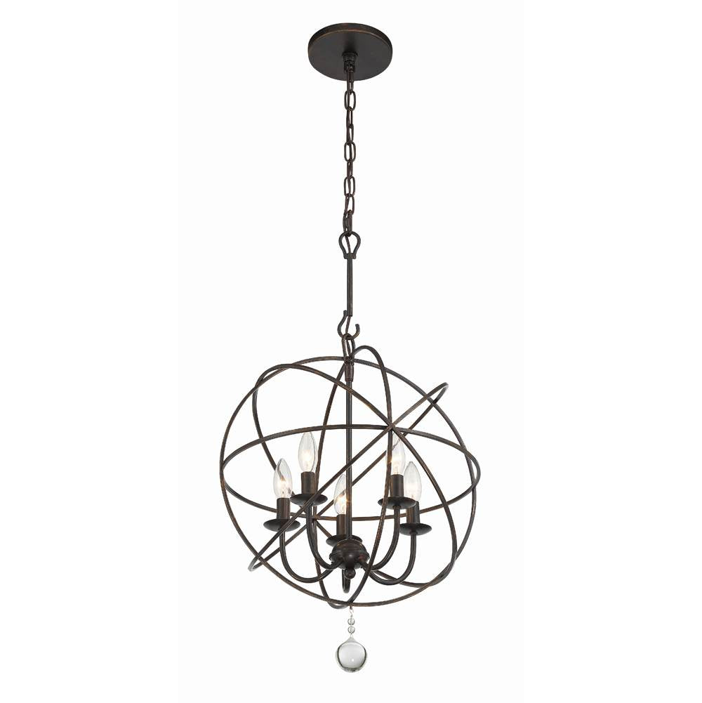 Crystorama 9224-EB English Bronze Solaris 5 Light English Bronze Mini Chandelier Image 3