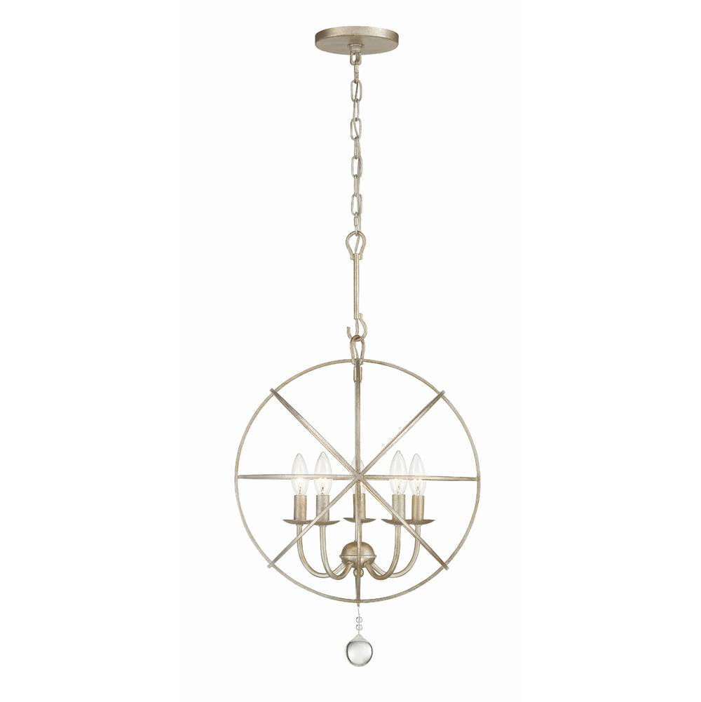 Crystorama Solaris 5 Light Black Mini Chandelier