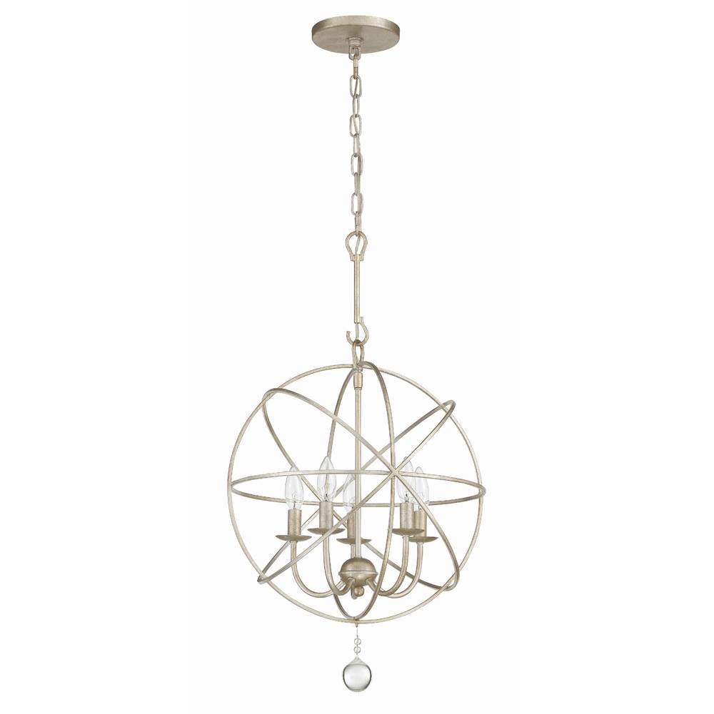 Crystorama 9224-OS Olde Silver Solaris 5 Light Olde Silver Mini Chandelier Image 4