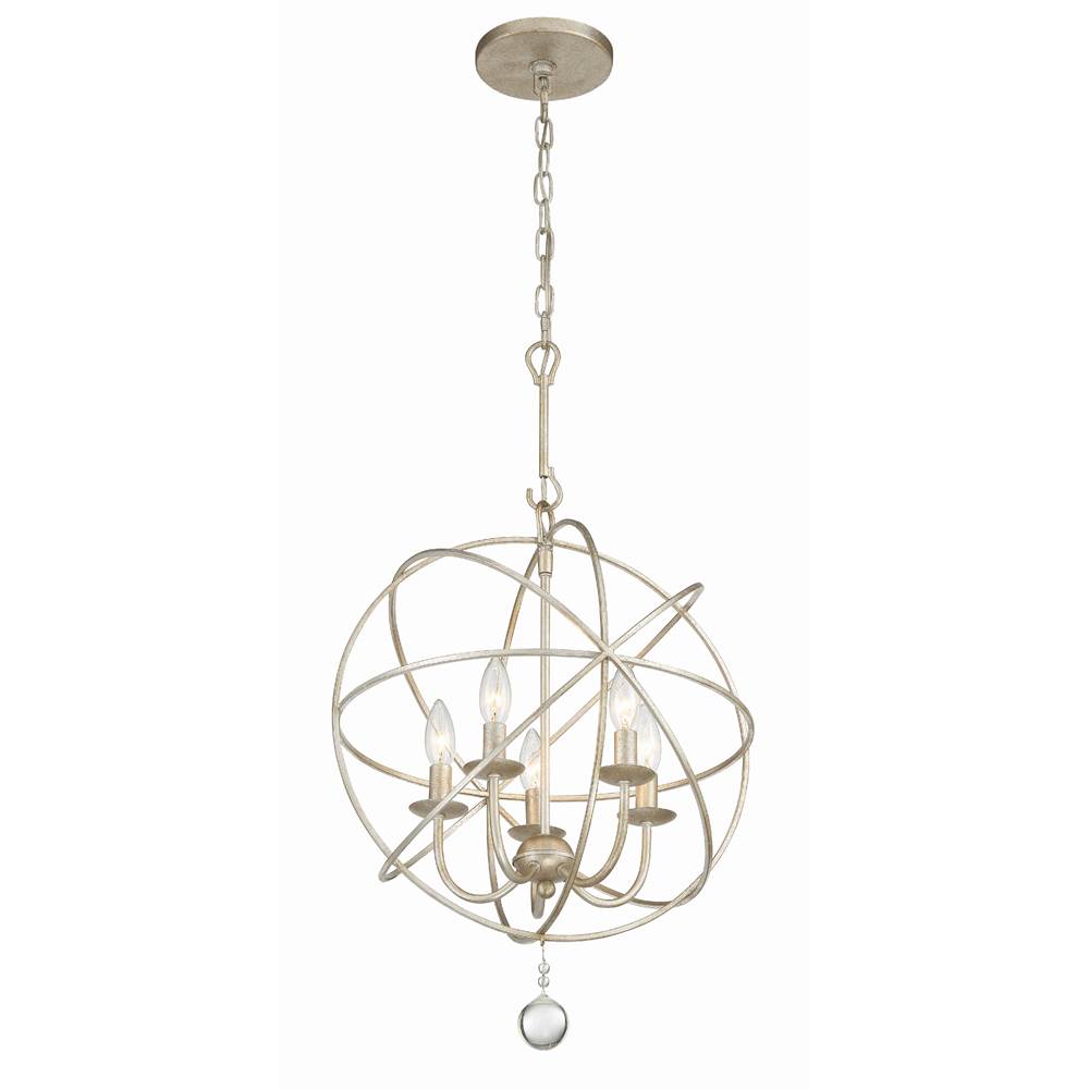Crystorama 9224-OS Olde Silver Solaris 5 Light Olde Silver Mini Chandelier Image 3