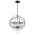 Crystorama 9228-BK Black Solaris 6 Light Black Sphere Chandelier Image 1