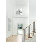 Crystorama Solaris 6 Light Black Sphere Chandelier