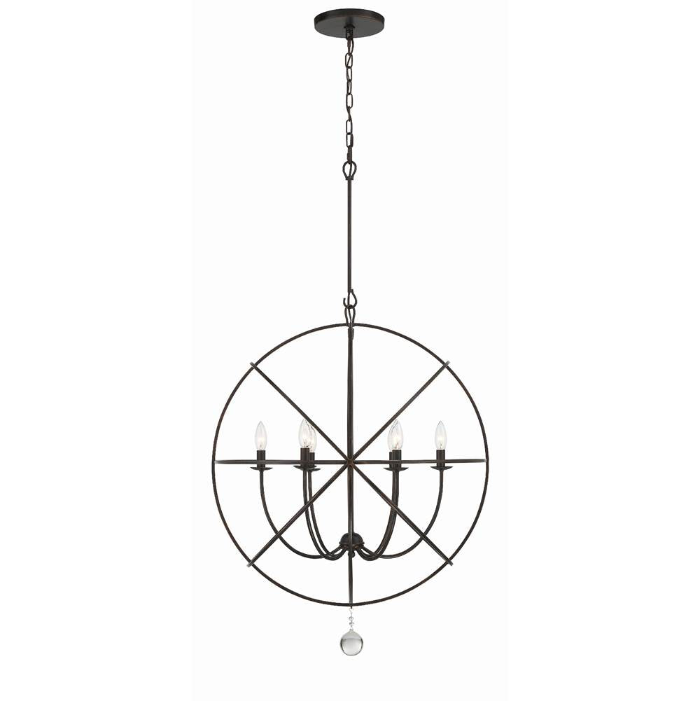 Crystorama Solaris 6 Light Black Sphere Chandelier