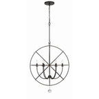 Crystorama Solaris 6 Light Black Sphere Chandelier