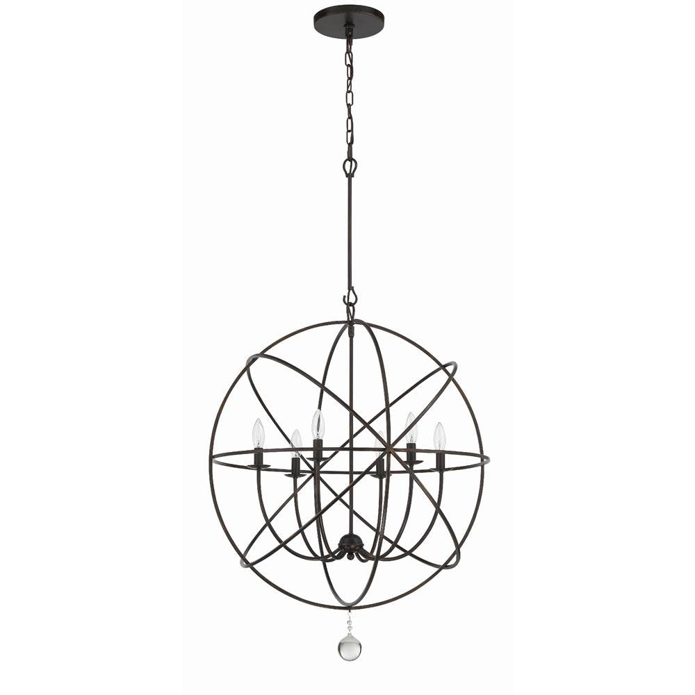 Crystorama 9228-EB English Bronze Solaris 6 Light English Bronze Sphere Chandelier Image 6