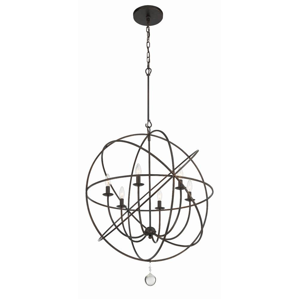 Crystorama 9228-EB English Bronze Solaris 6 Light English Bronze Sphere Chandelier Image 5