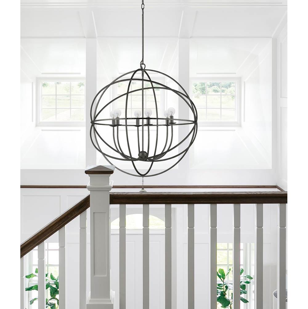 Crystorama 9228-EB English Bronze Solaris 6 Light English Bronze Sphere Chandelier Image 3