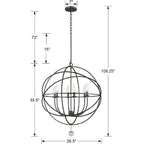 Crystorama 9228-EB English Bronze Solaris 6 Light English Bronze Sphere Chandelier Image 2
