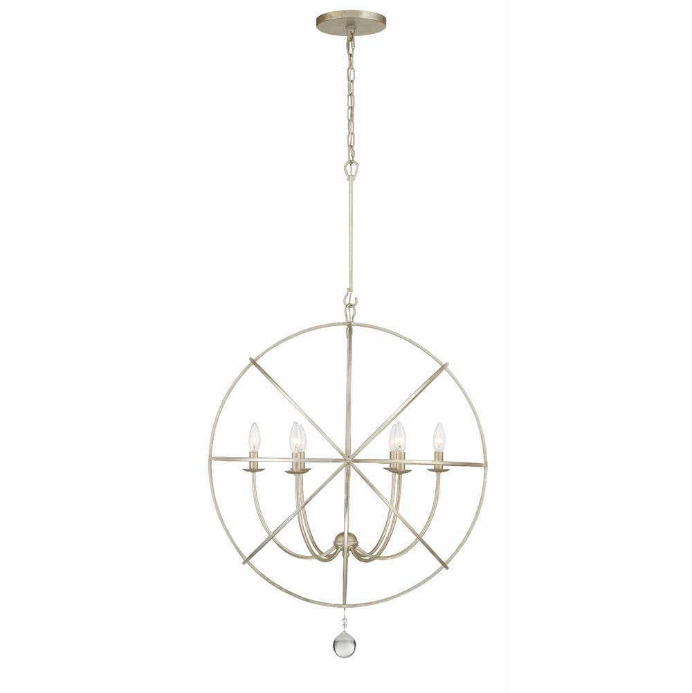 Crystorama Solaris 6 Light Black Sphere Chandelier