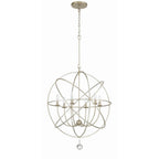 Crystorama 9228-OS Olde Silver Solaris 6 Light Olde Silver Sphere Chandelier Image 4