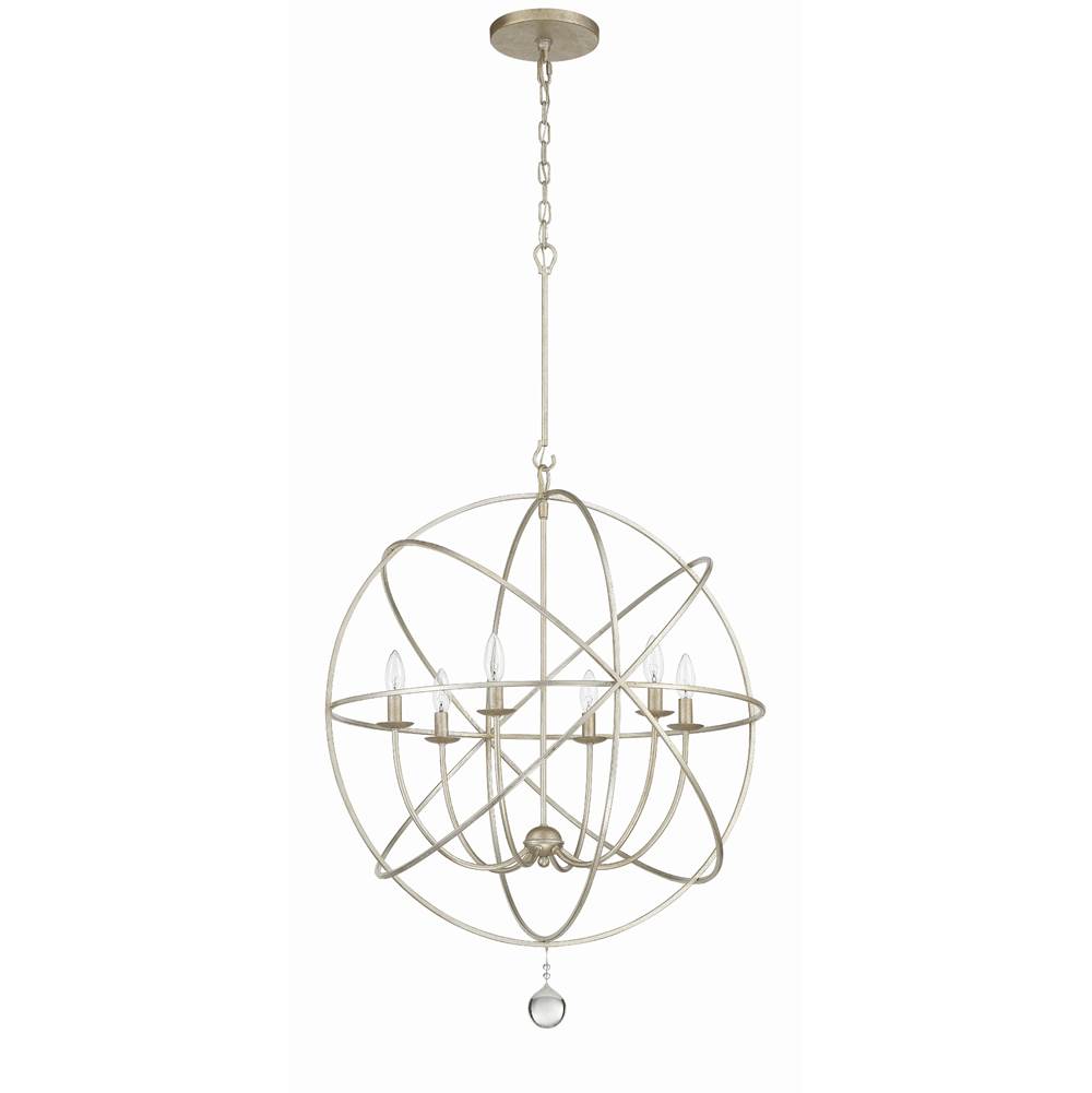Crystorama 9228-OS Olde Silver Solaris 6 Light Olde Silver Sphere Chandelier Image 4