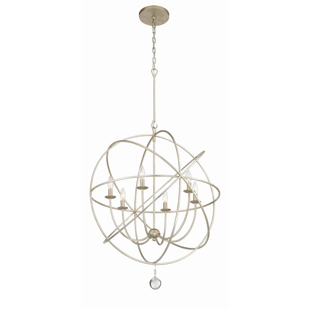 Crystorama 9228-OS Olde Silver Solaris 6 Light Olde Silver Sphere Chandelier Image 3