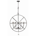Crystorama Solaris 9 Light English Bronze Sphere Chandelier