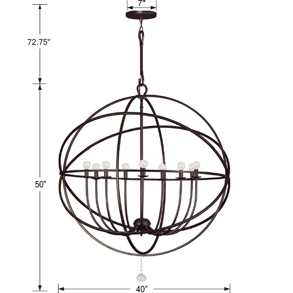 Crystorama 9229-EB English Bronze Solaris 9 Light English Bronze Sphere Chandelier Image 2