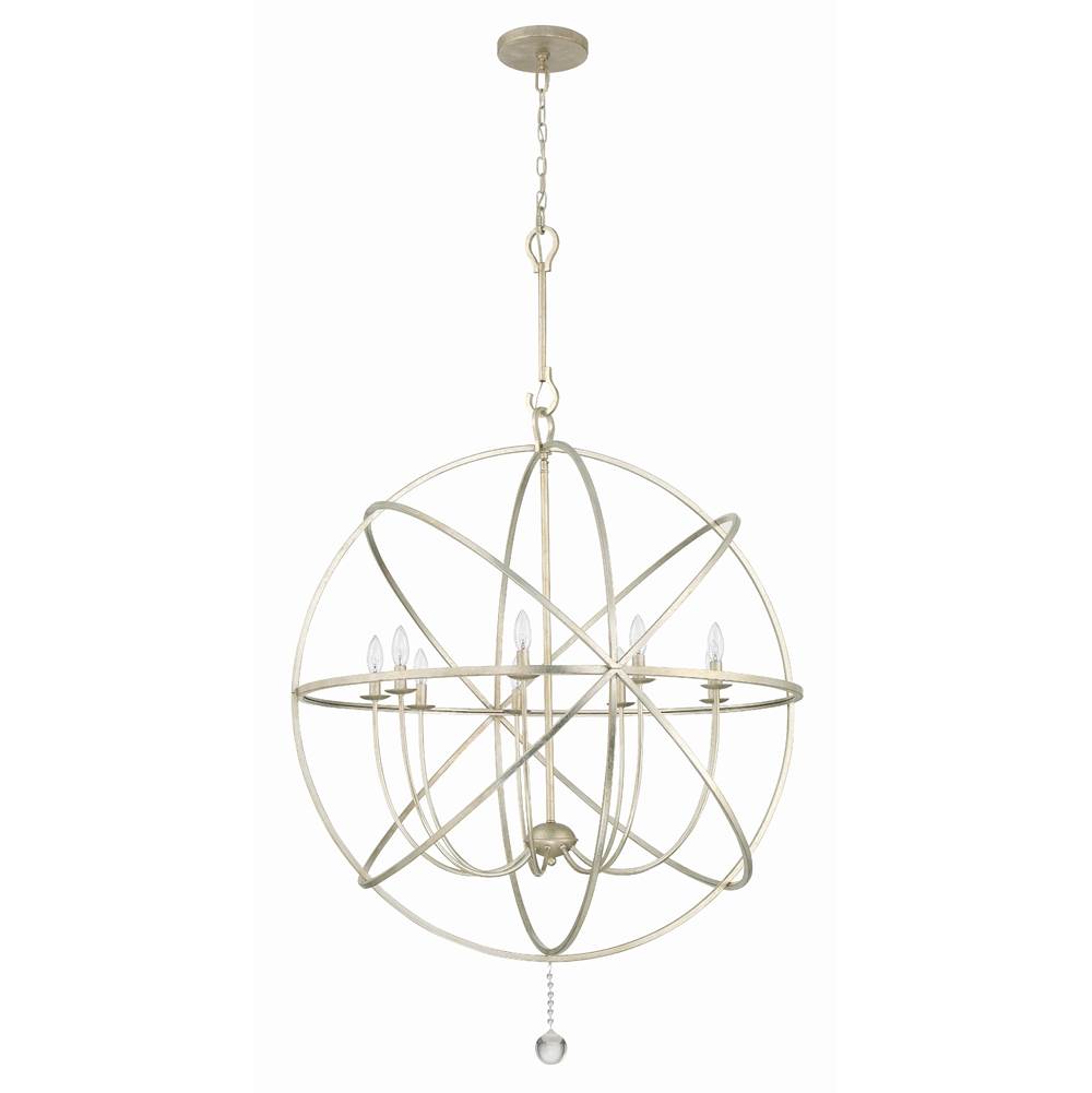 Crystorama 9229-OS Olde Silver Solaris 9 Light Olde Silver Sphere Chandelier Image 4