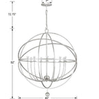 Crystorama 9229-OS Olde Silver Solaris 9 Light Olde Silver Sphere Chandelier Image 2