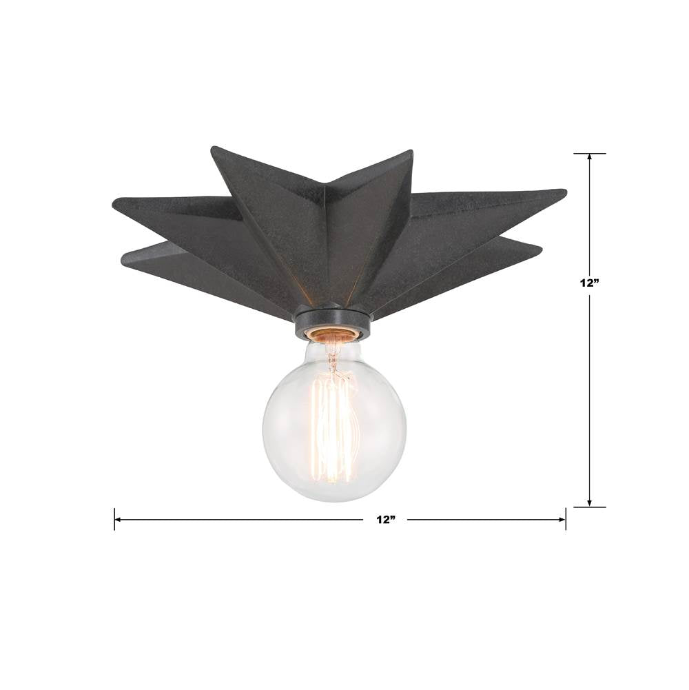 Crystorama 9230-BK Black Astro 1 Light Black Wall Mount Image 2