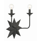 Crystorama Astro 2 Light Black Wall Mount