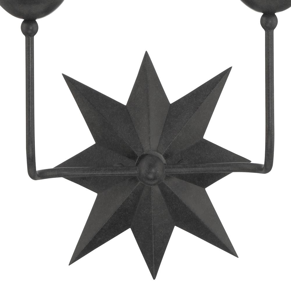 Crystorama 9232-BK Black Astro 2 Light Black Wall Mount Image 5