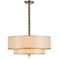 Crystorama 9507-AB Antique Brass Luxo 5 Light Drum Shade Antique Brass Chandelier Image 1