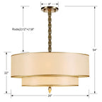 Crystorama 9507-AB Antique Brass Luxo 5 Light Drum Shade Antique Brass Chandelier Image 2