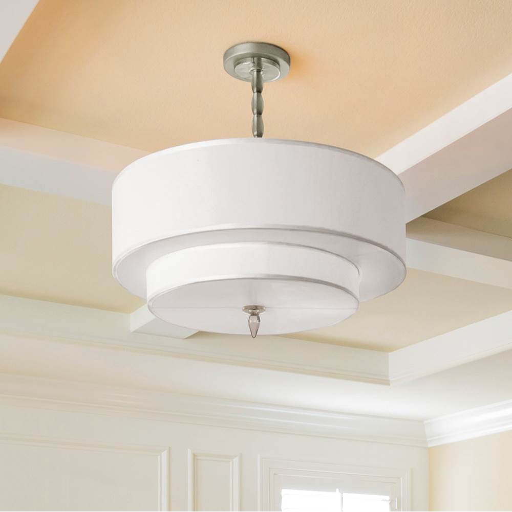 Crystorama 9507-SN Satin Nickel Luxo 5 Light Drum Shade Satin Nickel Chandelier Image 3
