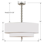 Crystorama 9507-SN Satin Nickel Luxo 5 Light Drum Shade Satin Nickel Chandelier Image 2