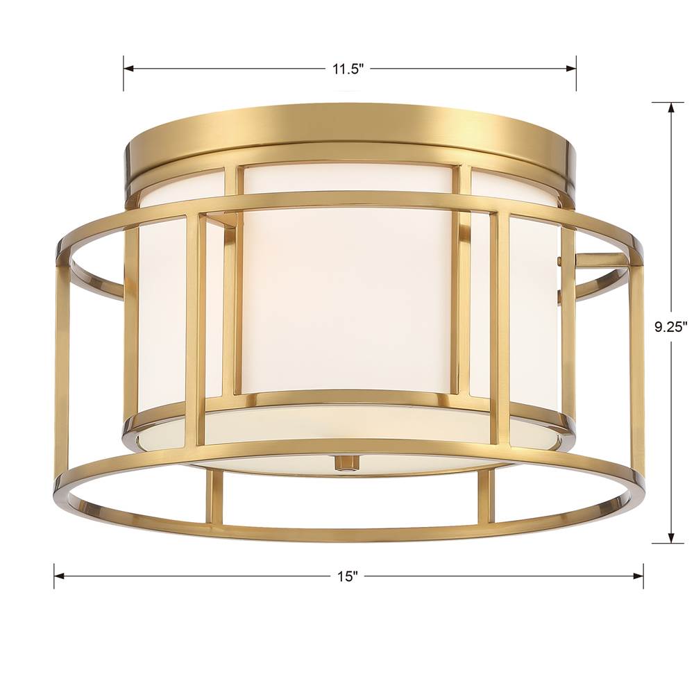 Crystorama 9590-LG Luxe Gold Brian Patrick Flynn For Crystorama Hulton 2 Light Luxe Gold Ceiling Mount Image 2
