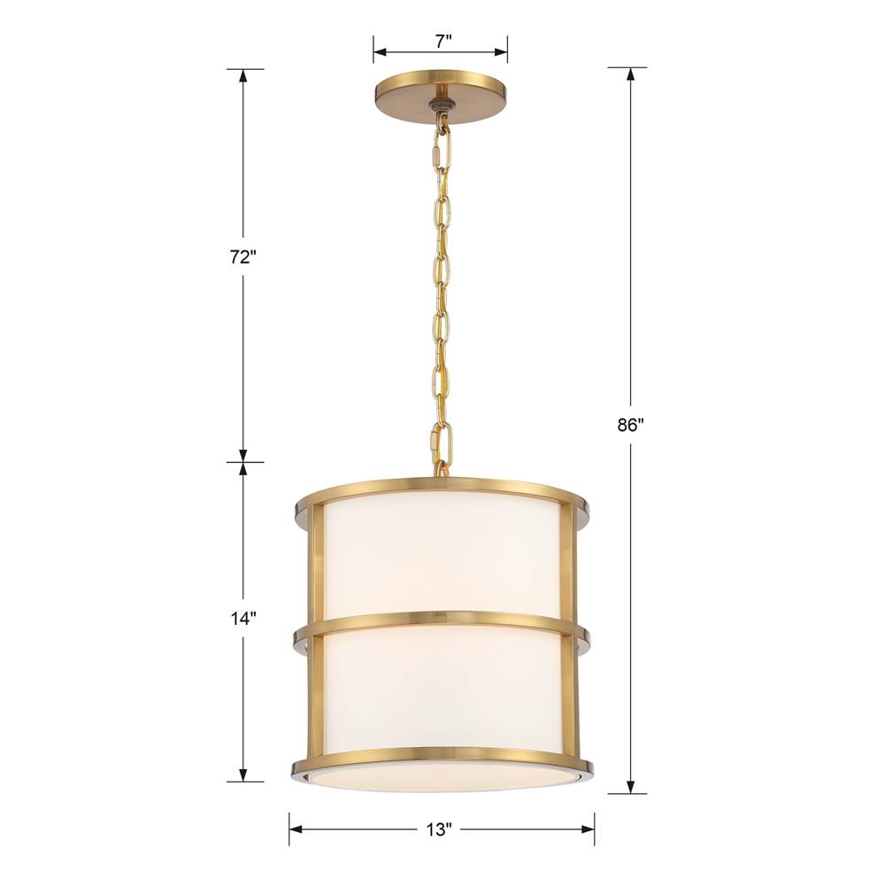 Crystorama 9593-LG Luxe Gold Brian Patrick Flynn For Crystorama Hulton 3 Light Luxe Gold Pendant Image 2