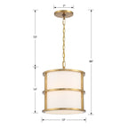 Crystorama 9593-LG Luxe Gold Brian Patrick Flynn For Crystorama Hulton 3 Light Luxe Gold Pendant Image 2