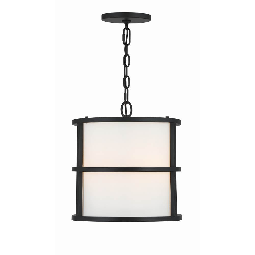 Crystorama 9593-MK Matte Black Brian Patrick Flynn For Crystorama Hulton 3 Light Matte Black Pendant Image 4