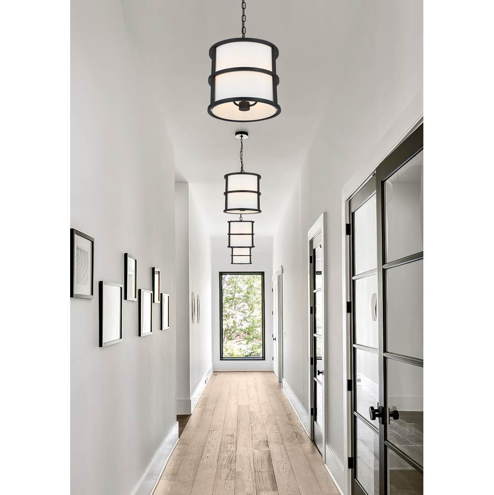 Crystorama 9593-MK Matte Black Brian Patrick Flynn For Crystorama Hulton 3 Light Matte Black Pendant Image 3
