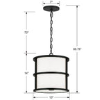 Crystorama 9593-MK Matte Black Brian Patrick Flynn For Crystorama Hulton 3 Light Matte Black Pendant Image 2