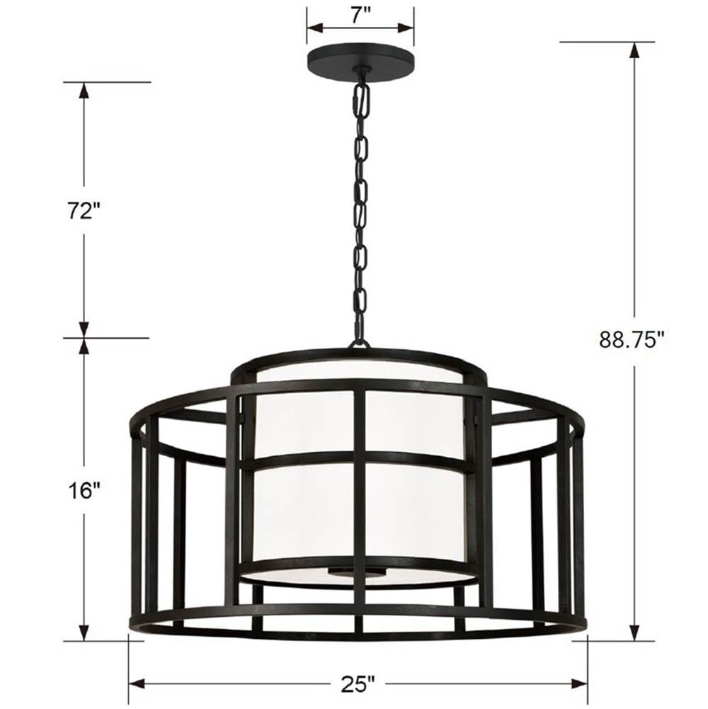 Crystorama 9595-MK Matte Black Brian Patrick Flynn For Crystorama Hulton 5 Light Matte Black Chandelier Image 2