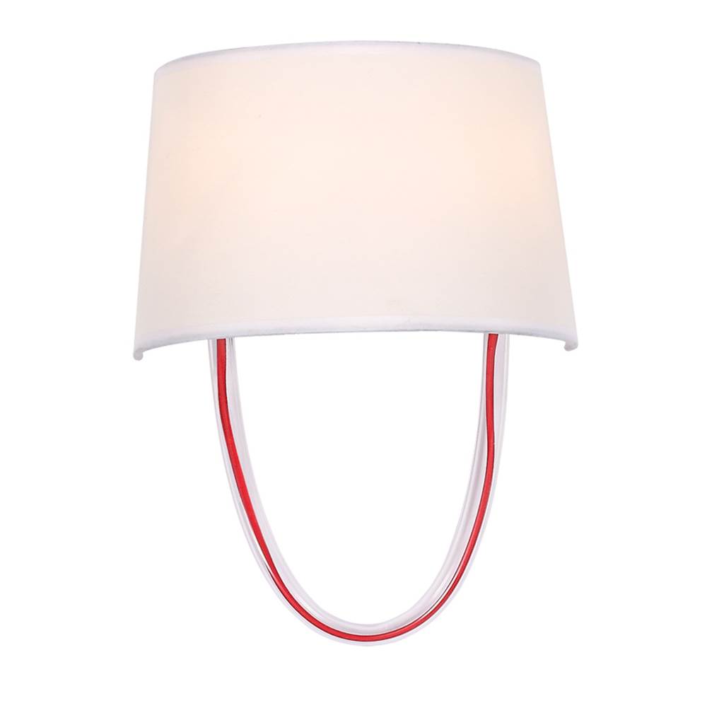 Crystorama 9902-RD-CL Polished Chrome,Red Cord Stella 2 Light Polished Chrome Sconce Image 1