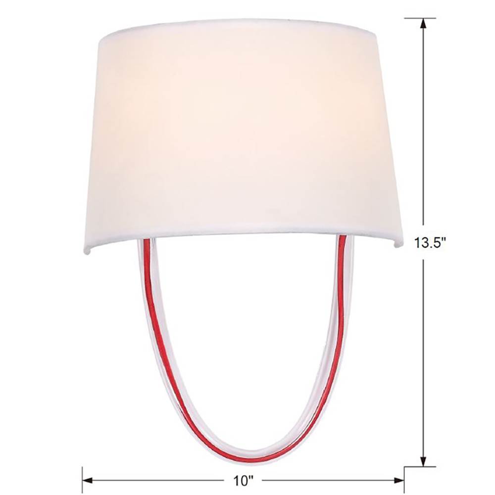 Crystorama Stella 2 Light Polished Chrome Sconce