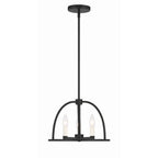 Crystorama ABB-3003-BK Black Abbott 3 Light Black Chandelier Image 1