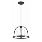 Crystorama ABB-3003-BK Black Abbott 3 Light Black Chandelier Image 5