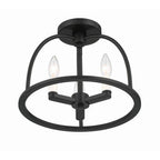 Crystorama Abbott 3 Light Black Ceiling Mount