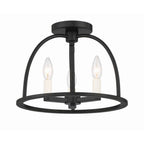 Crystorama ABB-3003-BK_CEILING Black Abbott 3 Light Black Ceiling Mount Image 4